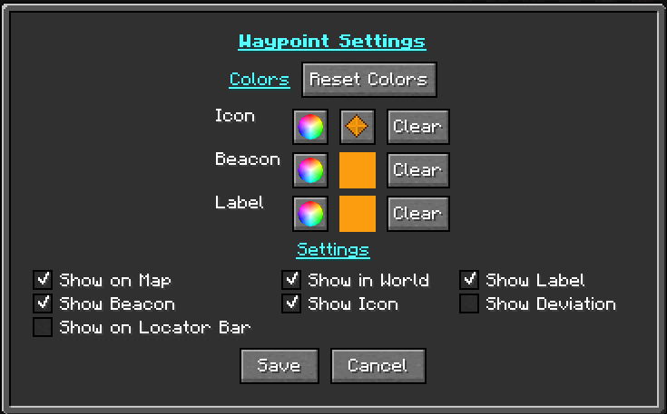 Waypoint-Settings